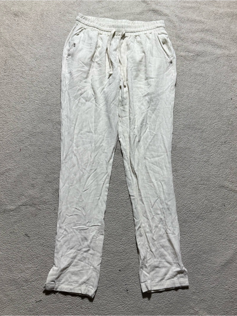 Fashion Nova Pants Mens Medium Light Tan Jogger Rayon Linen Stretch Meas 28x31
